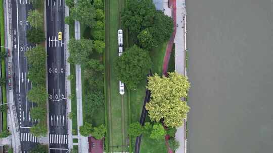 广州阅江路海珠有轨电车航拍