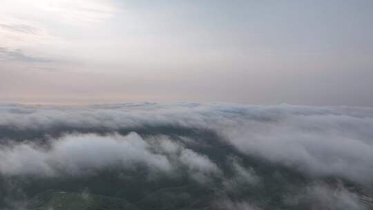 贵州龙里大草原清晨平流雾航拍视频素材模板下载