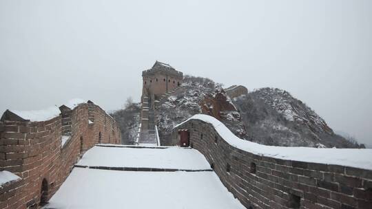 河北承德金山岭万里长城雪景