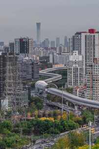 北京国贸立水桥S弯同框都市内透延时2k竖屏
