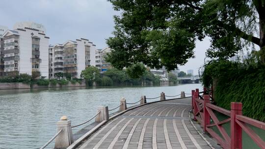 无锡运河两岸城市景观 4k