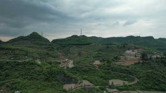 贵州遵义古建筑群风景区航拍贵州大山视频