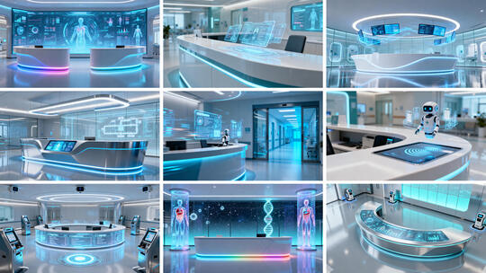 未来医院前台接待处 科技实验室 智能医疗