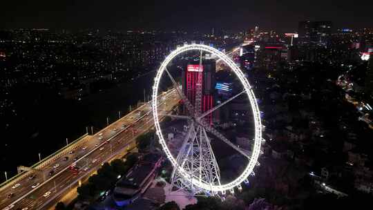 上海锦江乐园摩天轮夜景