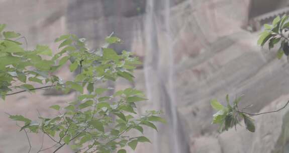 C丹霞山马尾泉瀑布空镜头高清实拍