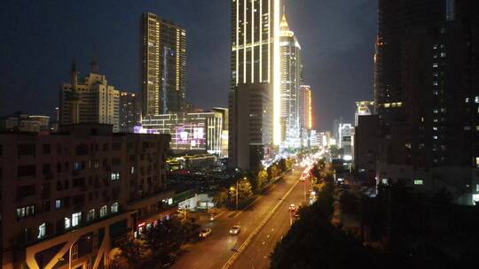 无锡夜景市中心三阳广场4K航拍夜景
