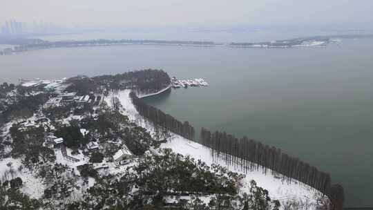 武汉东湖风景区行吟阁航拍