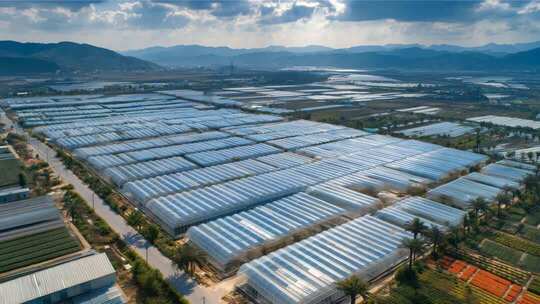 航拍农业大棚基地【4K】