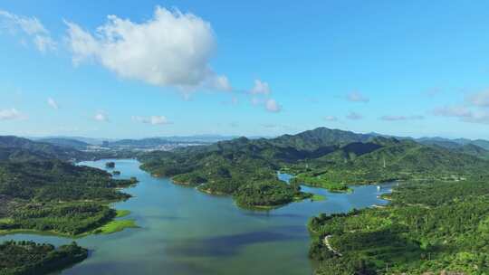 4k广东绿水青山水库巡视自然风光航拍