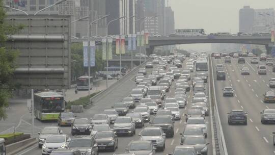 北京马路车流城市街景