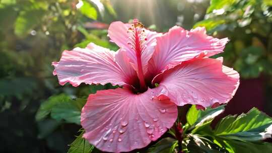 木槿花 里梅花白槿花朝开暮落椌树大碗篱障