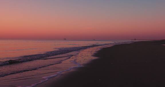 8k实拍海滩日出前后唯美空镜