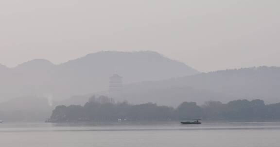 杭州西湖清晨风光空镜