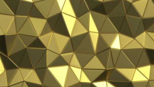 黄金三角形马赛克。几何低多边形背景。无缝视频素材模板下载