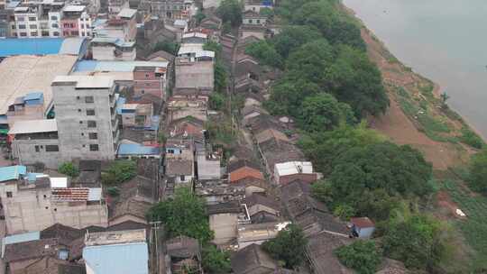 航拍城市老城区老破小民居住宅