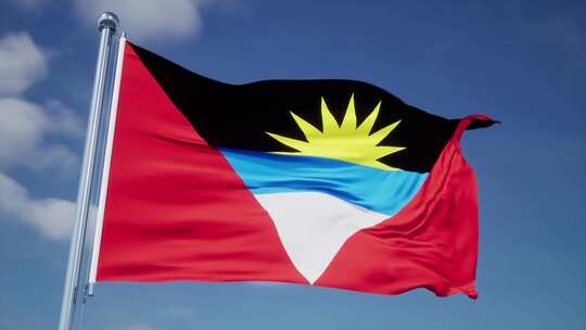 安提瓜和巴布达旗帜视频素材模板下载