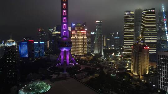 上海东方明珠电视塔4K航拍视频素材模板下载