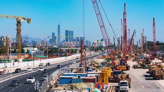 4k延时深圳地铁施工繁忙场景