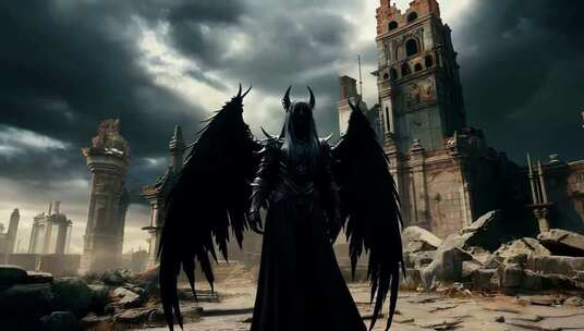 暗黑角色废墟场景素材