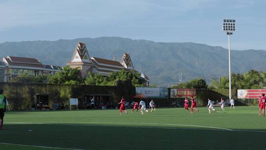足球比赛视频云南德宏芒市足球场对抗赛视频素材模板下载