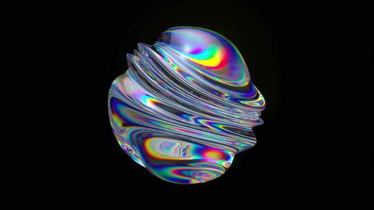 超现实玻璃球体或球在变形过程中的抽象艺术