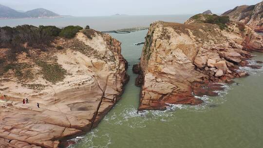 原创 福建宁德霞浦沙滩海岸线自然风光航拍