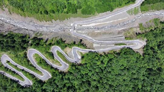 航拍四川独库公路宝康线高山森林风光