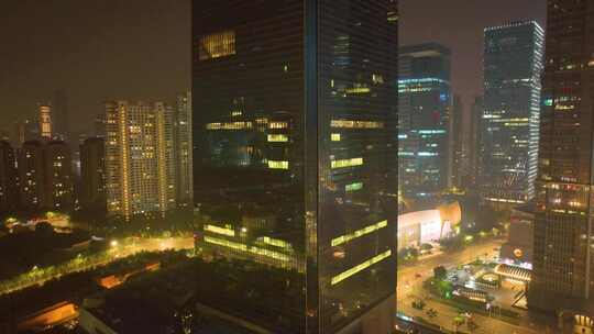 上海市浦东新区外滩陆家嘴商业区世纪大道高视频素材模板下载