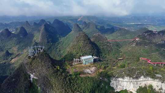 空中俯瞰阳朔如意峰景区壮美山脉