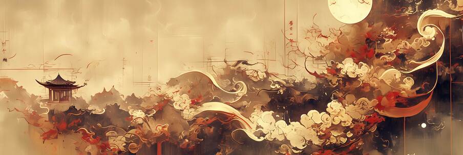 中国风古韵祥云意境