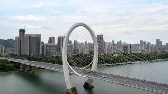 柳州白沙大桥航拍风光视频素材模板下载