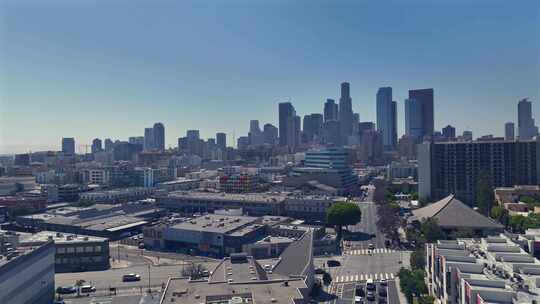 城市航拍加州好莱坞洛杉矶市中心摩天大楼视频素材模板下载
