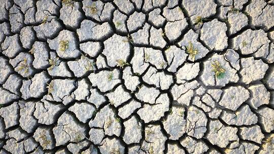 洞庭湖水位下降干枯景观航拍视频