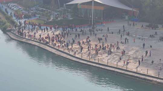 四川攀枝花市银江沙滩银江湖公园航拍合集