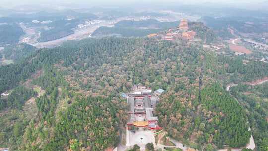 四川遂宁观音故里灵泉寺航拍