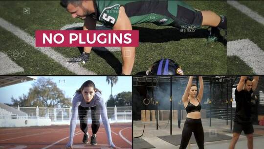 炫酷动感故障转场标题字幕条运动合集体育宣传AE模板