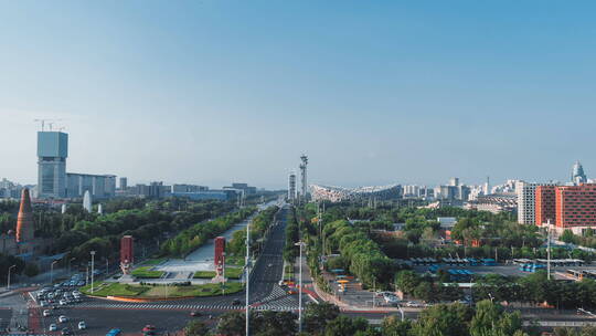 北京 国家体育场和中轴路 延时