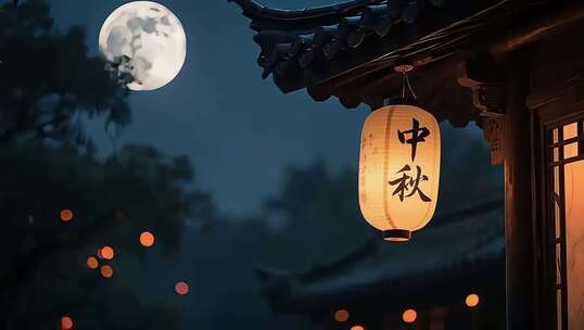 中秋月亮木盒内摆放的广式月饼