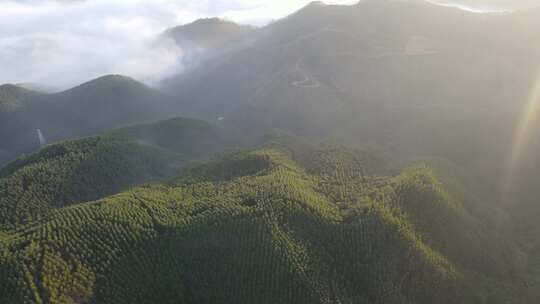 山丘俯瞰航拍运动山谷