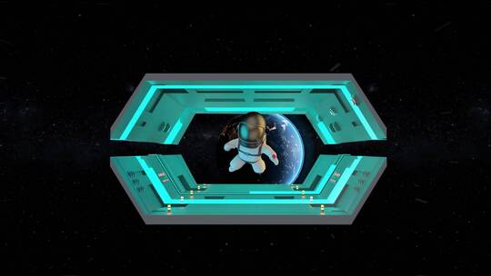 裸眼3d宇航员视频素材模板下载
