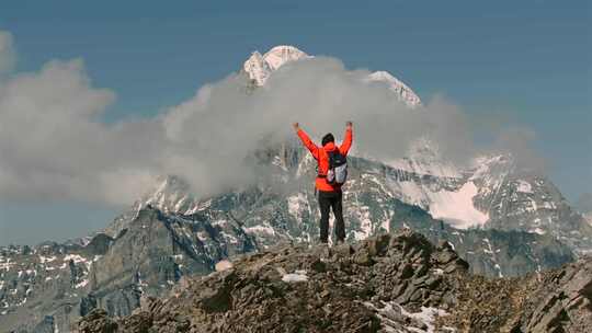 登山攀登实拍 徒步登山 雪山攀登实拍