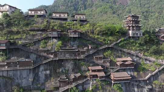 江西上饶网红景点望仙谷晴天航拍