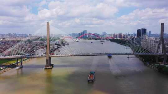 广州番禺大桥蓝天航拍-7