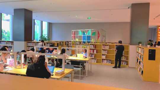 图书馆 学习 看书 阅读 查资料 图书馆空境视频素材模板下载