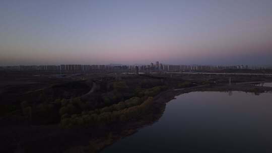 石家庄复兴大街滹沱河湿地城市初冬