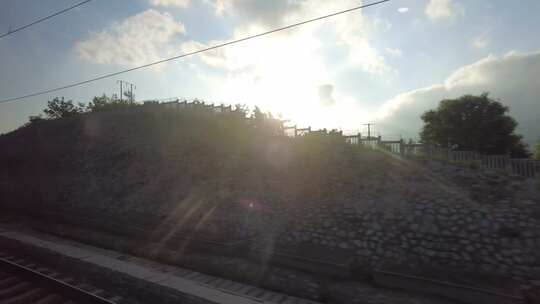 旅途火车窗外风景实拍
