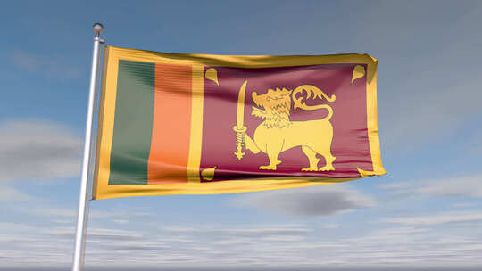 斯里兰卡国旗动画与天空和云视频素材模板下载