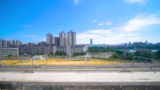 动车高铁火车窗外风景