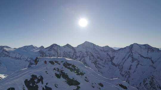 雄伟雪山航拍大气山峰视频素材模板下载