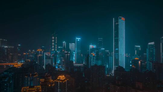 重庆_重庆商业区_夜景延时